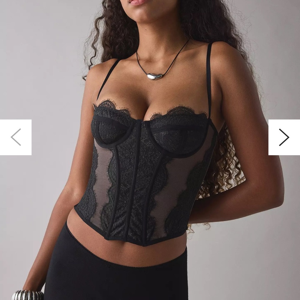 Urban Outfitters Black Lace Corset Top